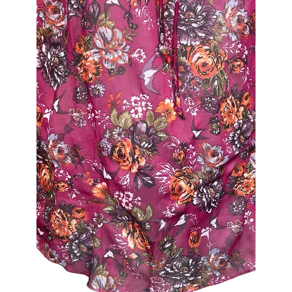Self Esteem Y2K Women's Med Semi Sheer Floral Blouse Whimsical Romantic 90s - Picture 4 of 11